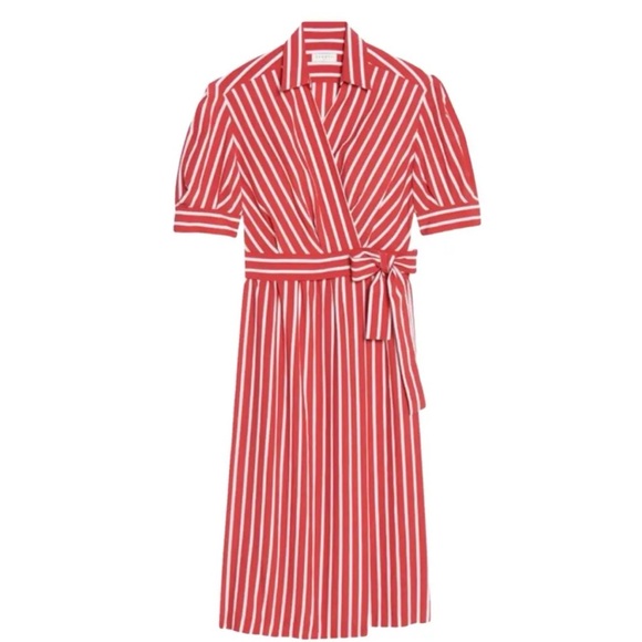 Sandro Paris Dresses & Skirts - Red Striped Midi Dress